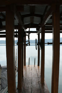 View of pier over lake