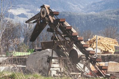 Old ruin in field