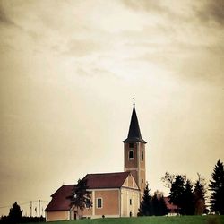 Low angle view of church against sky