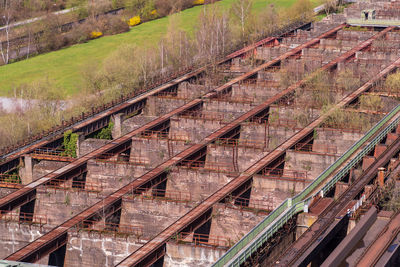 High angle view of railroad tracks