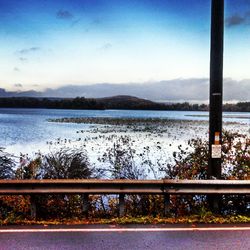 Scenic view of river against sky