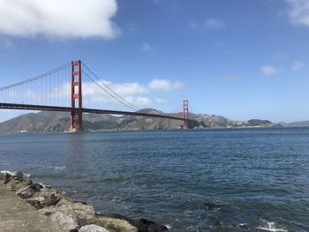 Suspension bridge over sea