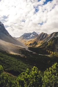 Scenic view of mountains against sky