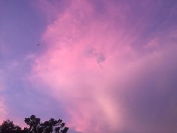 Low angle view of silhouette tree against sky at sunset