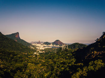 Scenic view of mountains against clear sky