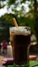 Close-up of drink on table