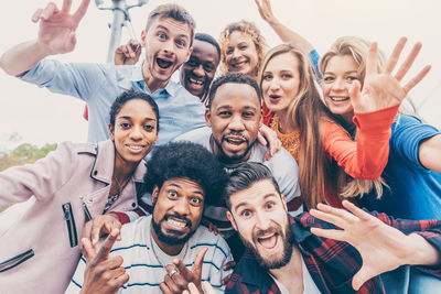 Portrait of smiling friends