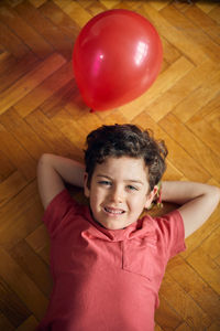 High angle portrait of boy