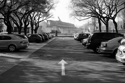 Cars parked on road