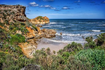 View of calm blue sea against the sky
