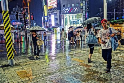 People standing in city