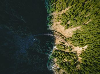 High angle view of water flowing over sea