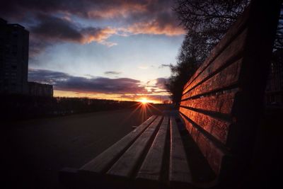 View of road at sunset