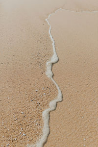 High angle view of sand on beach