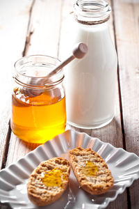 Close-up of food on table