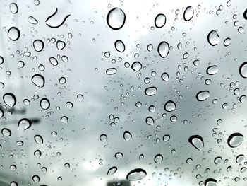 Full frame shot of wet glass window