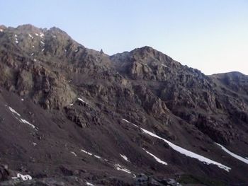 Scenic view of mountains against clear sky