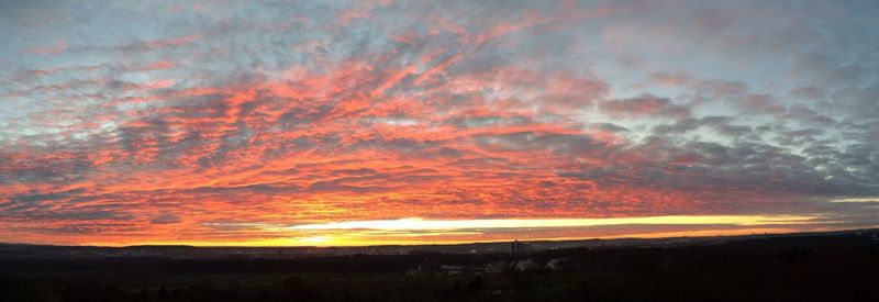 Scenic view of landscape against sky during sunset