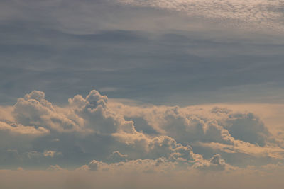 Low angle view of clouds in sky during sunset