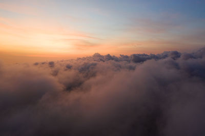 Scenic view of cloudscape against sky during sunset