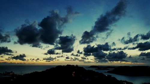 Scenic view of sea at sunset