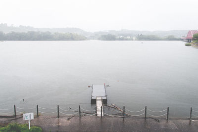 Scenic view of lake against clear sky