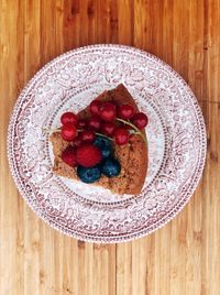 High angle view of breakfast in plate