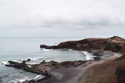 Scenic view of beach and sea against sky