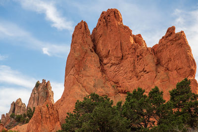 Panoramic view of rock formations against sky