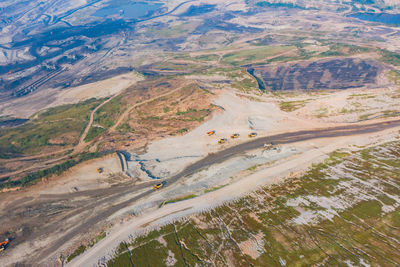 High angle view of road amidst landscape