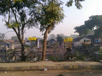 Cars parked in front of building
