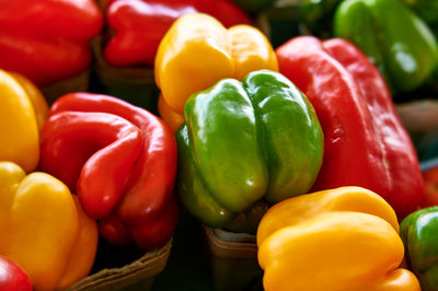 Close-up of bell peppers for sale at market
