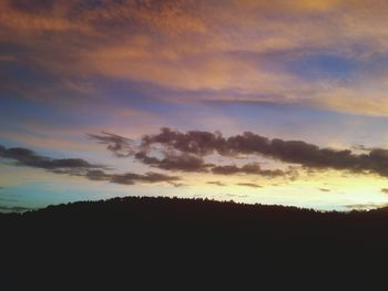 Silhouette of landscape at sunset