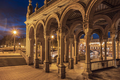 Illuminated historic building at night