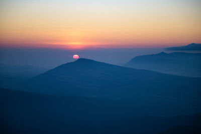 Sunrise and beautiful sky at the top of phu ruea,loei province,thailand 