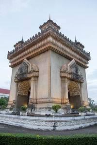 Low angle view of historical building against sky