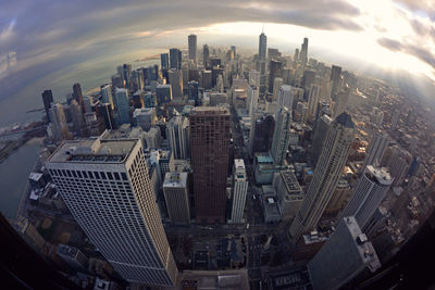 Aerial view of buildings in city