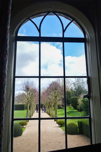 View of building through window