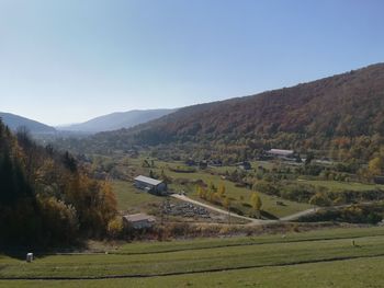 Scenic view of landscape against clear sky