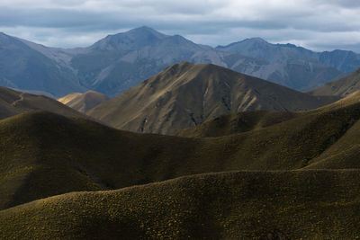 Scenic view of mountains against sky