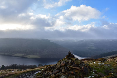 Scenic view of mountain against sky