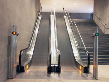 Long-exposure shot of escalator