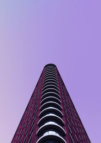 Low angle view of modern building against clear sky