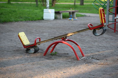 Bicycle parked in park