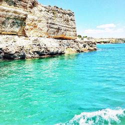Rock formation in sea