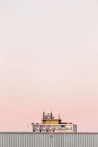 High angle view of ship in front of sea against clear sky