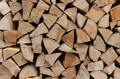 Full frame shot of firewood pile