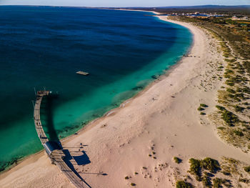 High angle view of beach