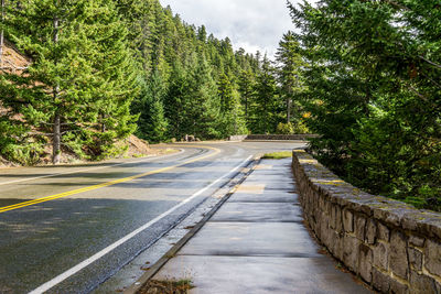 Viewpoint parking area along the road at hurricane ridge in washington state.