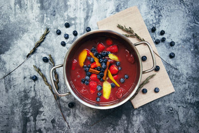 Top view of fruit compote